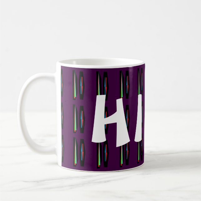 Mörkens lila med djupt färg rand kaffemugg (Vänster)