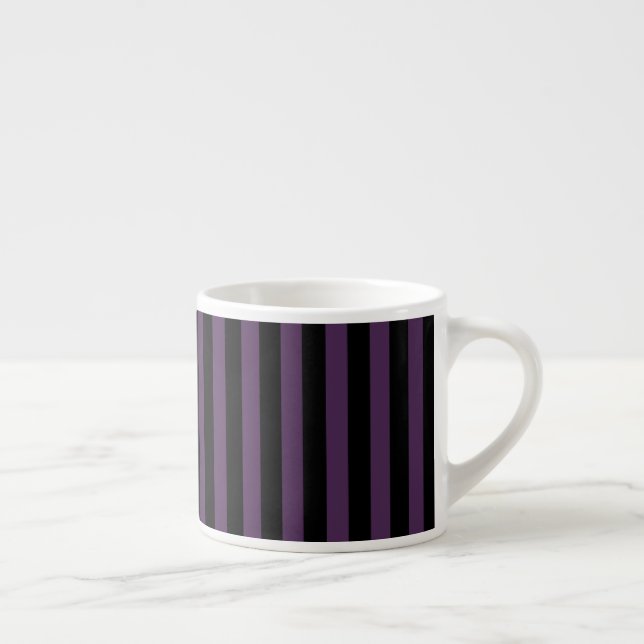 Mörkens lila och svart rand espressomugg (Höger)