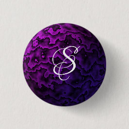 Mörkens Lila och Svarta Vågigt Mönster Knapp