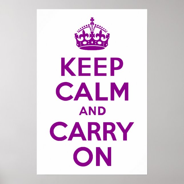 Mörkens Magenta håll lugn och fortsätt Poster (Framsidan)