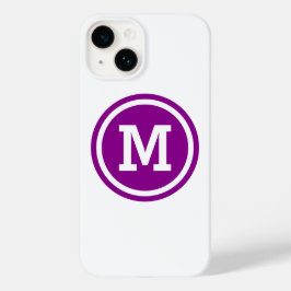 Mörkens Magenta och vita cirkel Monogram