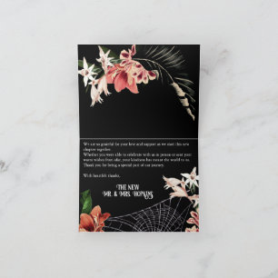 Mörkens Moody Goth-Blommigt, tillsatt tackkort