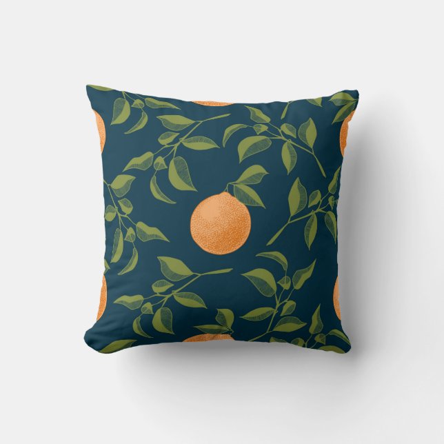 Mörkens Orange Citrus Grenar Kudde (Framsida)