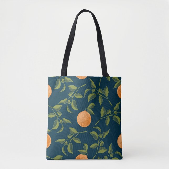 Mörkens Orange Citrus Grenar Tygkasse (Framsida)