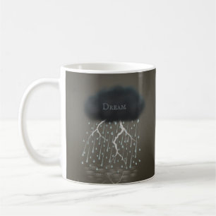 Mörkens regn moln och blixtnedslag Surreal Personl Kaffemugg