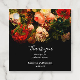 Mörkens romantiska moody elegant blommigt bröllop gåvor etiketter