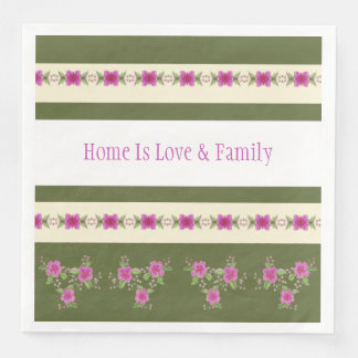 Mörkens Rosa med Oliv grönt Pappersservett