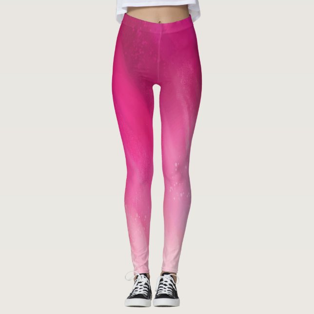 Mörkens Rosa övertoning till Ljus rosa Leggings (Framsida)