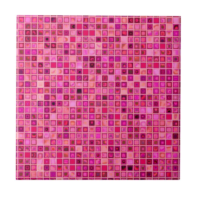Mörkens Rosa "Watery" Mosaic Tile Mönster Kakelplatta (Framsidan)