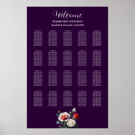Mörkens Söt rosa, sittdiagram för vit röd ros Poster