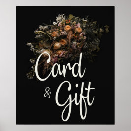 Mörkens vintage Blommigt-kort &gåvor Poster