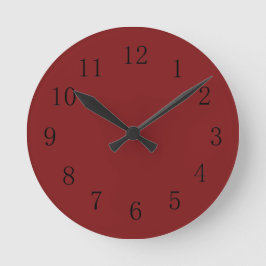 Mörker Chocolatey Falu Red Kitchen Clock Rund Klocka