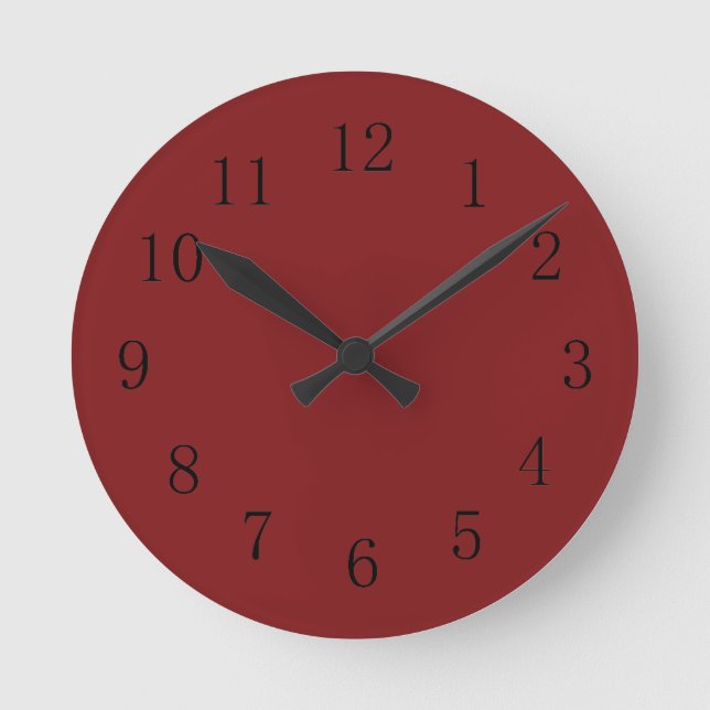 Mörker Chocolatey Falu Red Kitchen Clock Rund Klocka (Framsida)