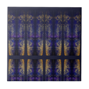 Mörker lila faux golden INVERSE astral glam BLUE Kakelplatta