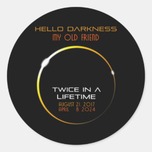 Mörker min gamla vän, fin total solära Eclipse 2 Runt Klistermärke