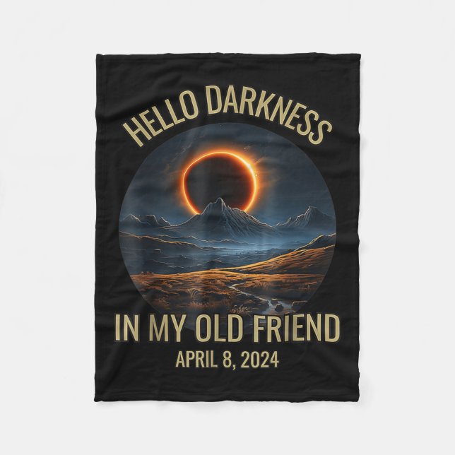 Mörker min gamla vän, nuny 2024 Solar Eclipse Fleecefilt (Framsidan)