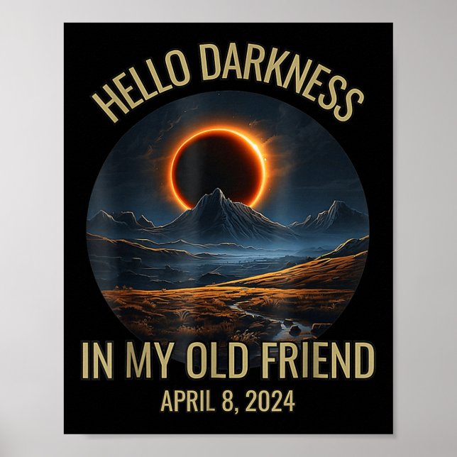Mörker min gamla vän, nuny 2024 Solar Eclipse Poster (Framsidan)