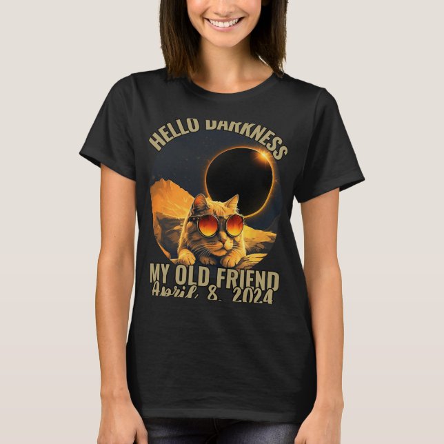 Mörker min gamla vänskapskatt med solära eclipse G T Shirt (Framsida)