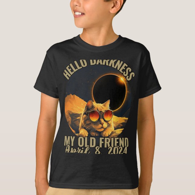 Mörker min gamla vänskapskatt med solära eclipse G T Shirt (Framsida)