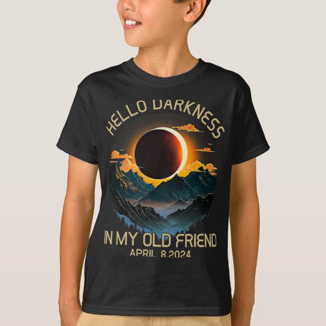 Mörker min gamle vän Solar Eclipse April 0819 T Shirt (Framsida)