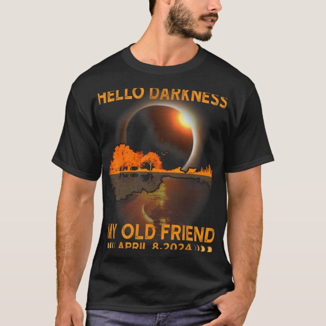 Mörker min vän Solar Eclipse April 8 2024 Funn T Shirt (Framsida)
