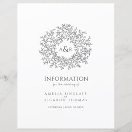 Mörkgrå cirkel lämnar information om bröllopsgäst
