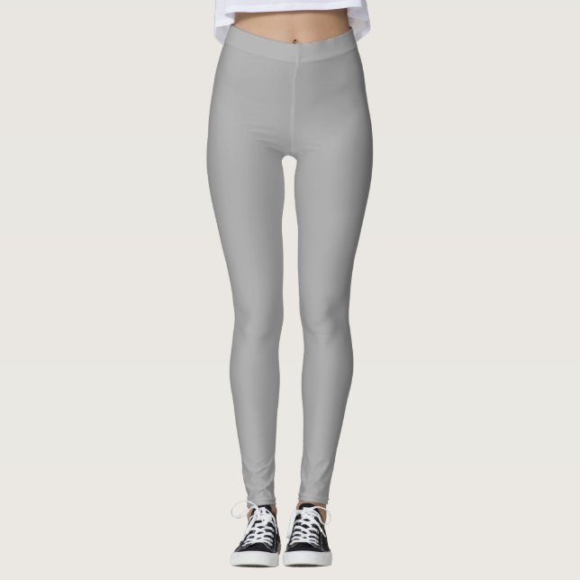 Mörkgrå enfärgad leggings (Framsida)