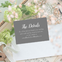 Mörkgrå Enkla Stil Bröllopsdetaljer