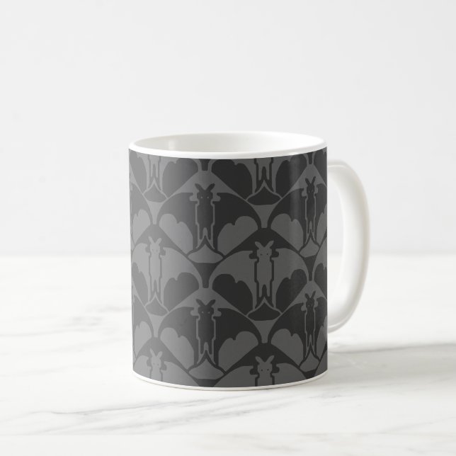 Mörkgrå fladdermus-kaffemug kaffemugg (Framsida höger)