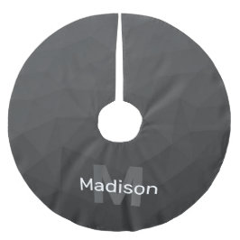 Mörkgrå geometrisk nätmonogram med gradient julgransmatta borstad polyester