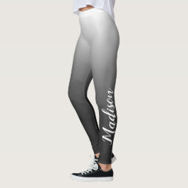 Mörkgrå Gradientgeometri Mesh Mönster Namn Leggings