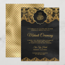 Mörkgrå guld folie spets islamisk Mehndi