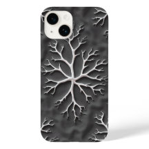 Mörkgrå iPhone-fodral med organiska vita grenar