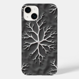 Mörkgrå iPhone-fodral med organiska vita grenar