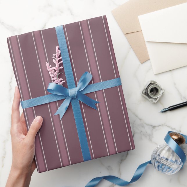 Mörkgrå karmosinfärgad & Grå karmosinfärgade rände Presentpapper (Gifting)