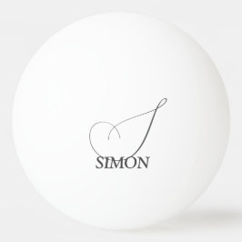 Mörkgrå med monogram pingisboll