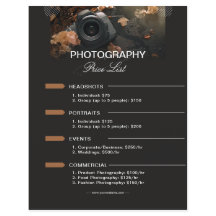 Mörkgrå Modern Minimalistisk Fotografi Prislista