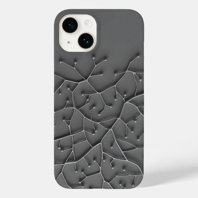 Mörkgrå Organisk iPhone-fodral Modern Struktur (Baksida)