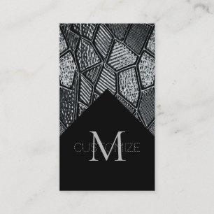 Mörkgrått mosaikglas-monogram-företagskort 8 visitkort