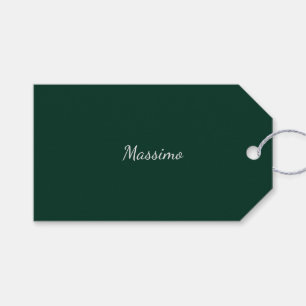 Mörkgrön Elegant Casual Eget Namn Handskrift Presentetikett