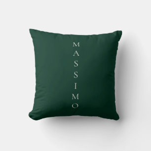 Mörkgrön Enkel Elegant Casual Egen Namn Kudde