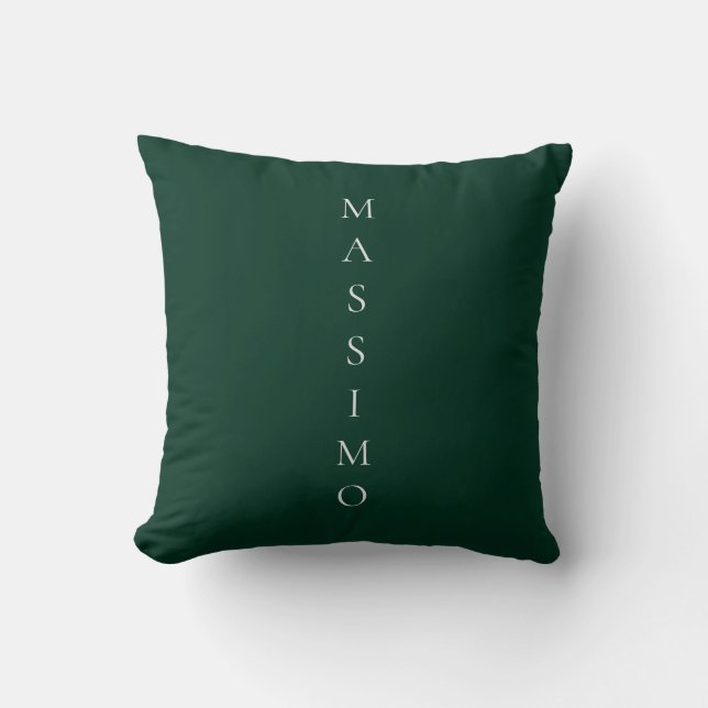 Mörkgrön Enkel Elegant Casual Egen Namn Kudde (Framsida)