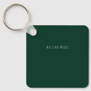Mörkgrön Enkel Elegant Casual Egen Namn Nyckelring