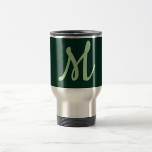 Mörkgrön Enkel Elegant Modern Egen Namn Monogram Resemugg