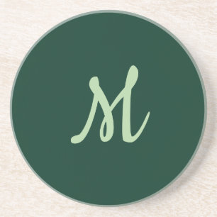 Mörkgrön Enkel Elegant Modern Egen Namn Monogram Underlägg