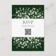 Mörkgrön Eucalyptus QR-kod Bröllopsanmälan