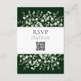 Mörkgrön Eucalyptus QR-kod Bröllopsanmälan Tilläggskort