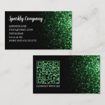 Mörkgrön falsk glans svart elegant QR-kod