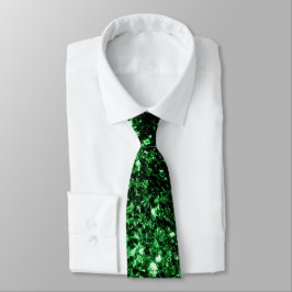 Mörkgrön falsk glittergnistrande slips