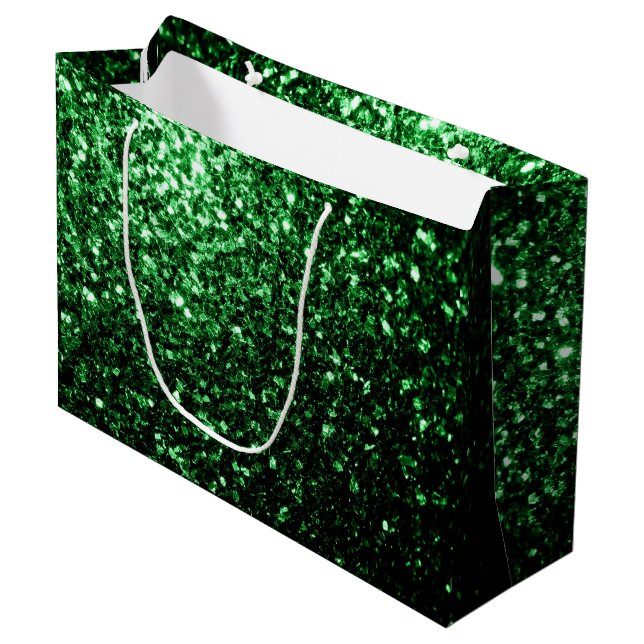 Mörkgrön falsk glittergnistrar (Framsidan Vinklad)